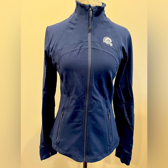Lululemon slim fit zipper NFL Rams jacket, size 6 (unsure of exact size) - Picture 1 of 6